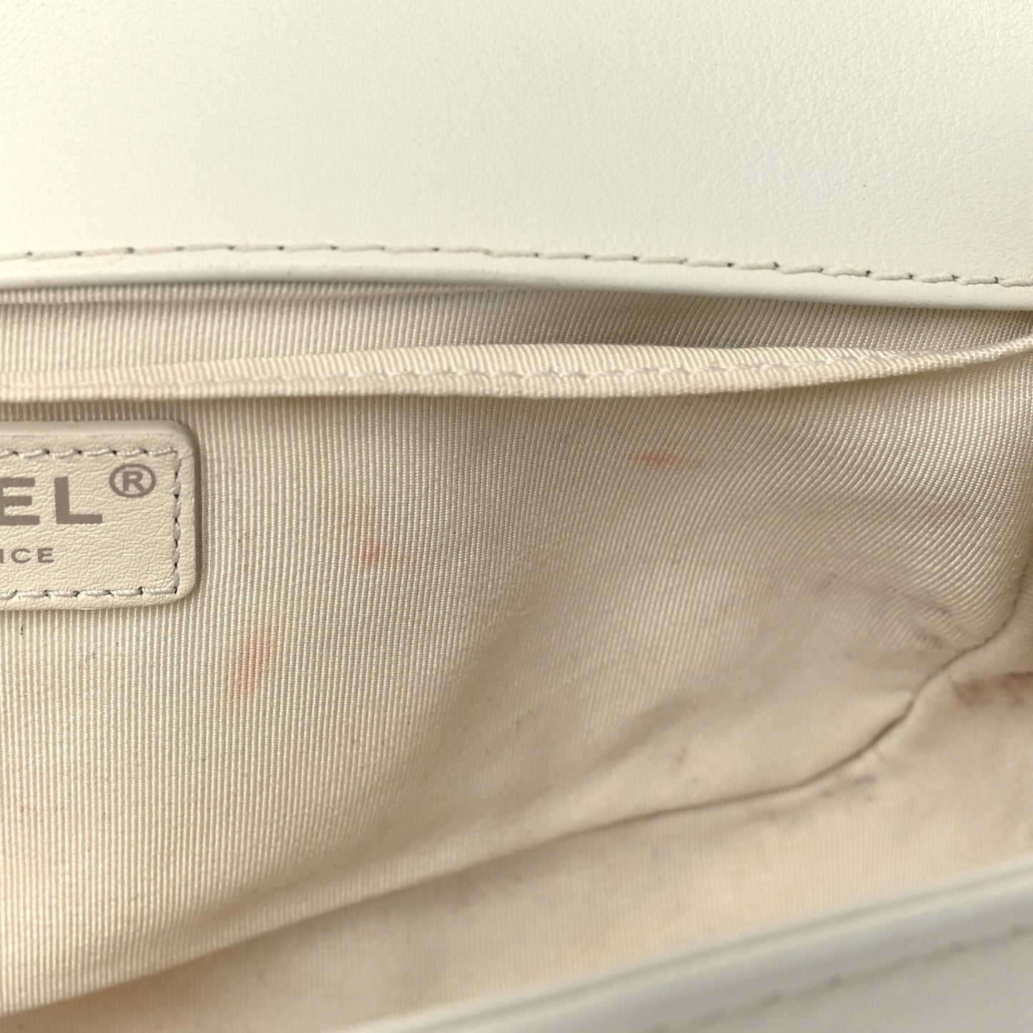 Calfskin Sequin Medium Boy Chanel Flap White