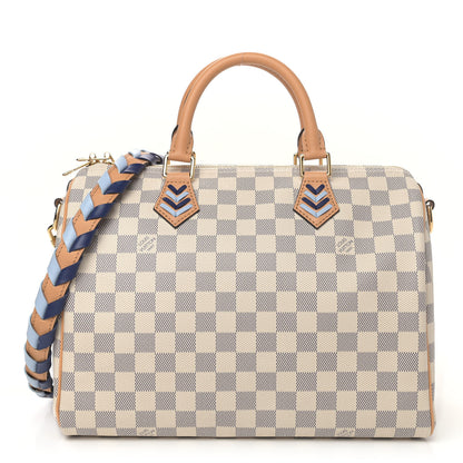 Louis Vuitton Damier Azur Braided Speedy Bandouliere 30 Blue 1 of 4