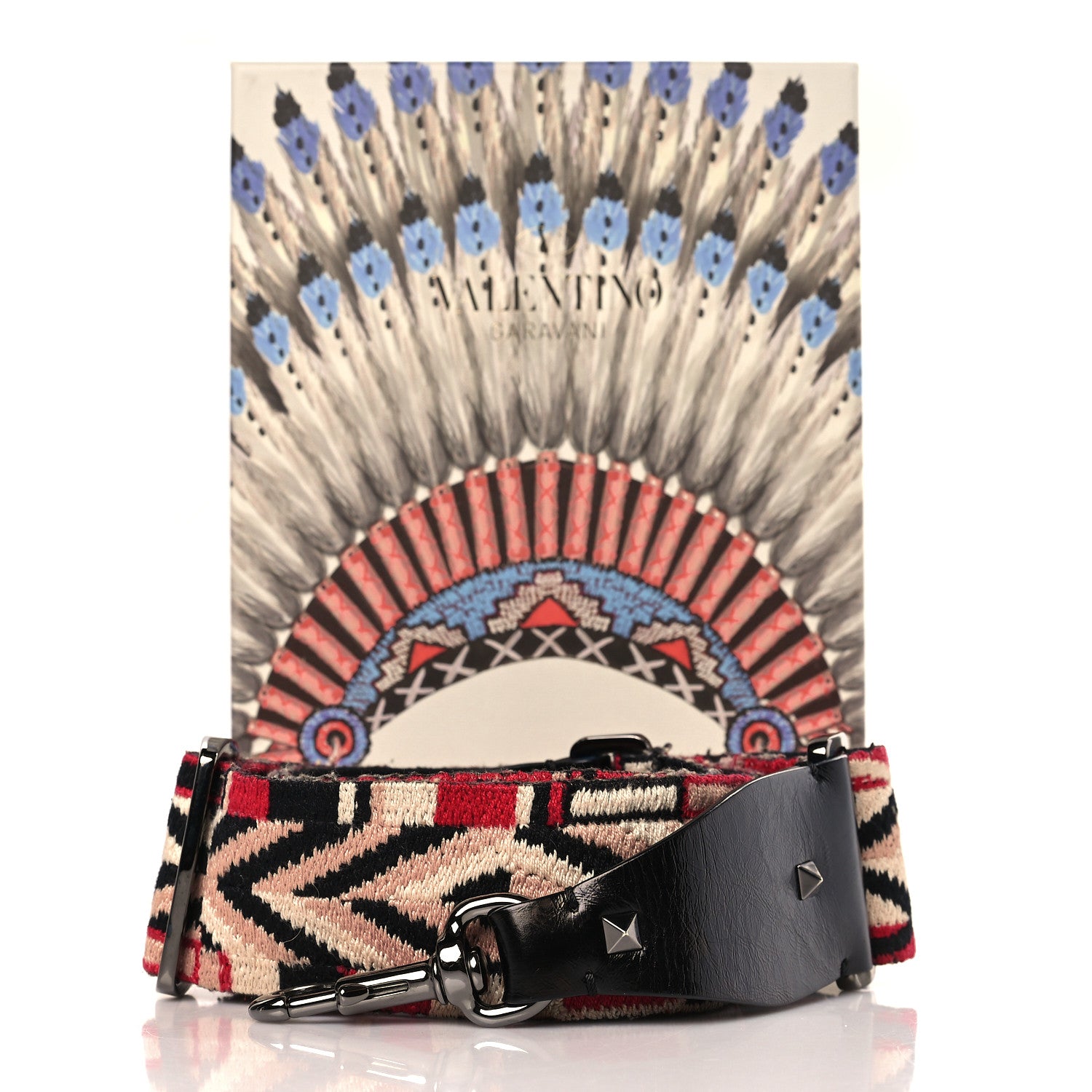 Valentino Garavani Canvas Loveblade Embroidered Rockstud Guitar Strap Multicolor 3 of 3