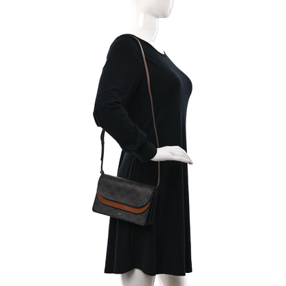 Celine Triomphe Canvas Lambskin Wallet On Strap Tan 2 of 15