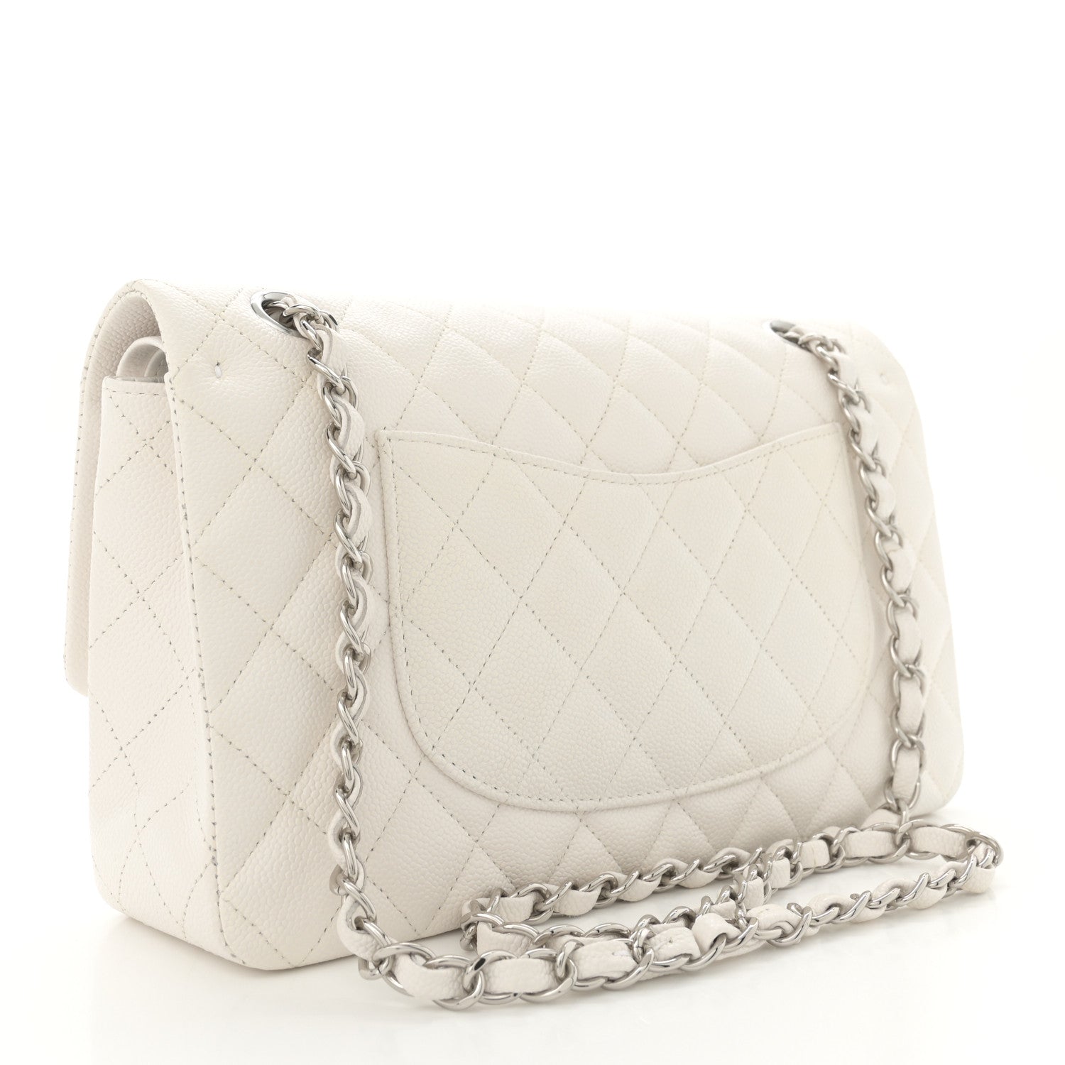 Chanel Caviar Quilted Medium Double Flap White 3 of 11