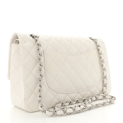 Chanel Caviar Quilted Medium Double Flap White 3 of 11