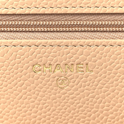 Chanel Caviar Quilted Wallet On Chain WOC Beige 6 of 11