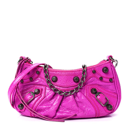Balenciaga Agneau Arena Le Cagole Mini Purse With Chain Lipstick Pink 1 of 12