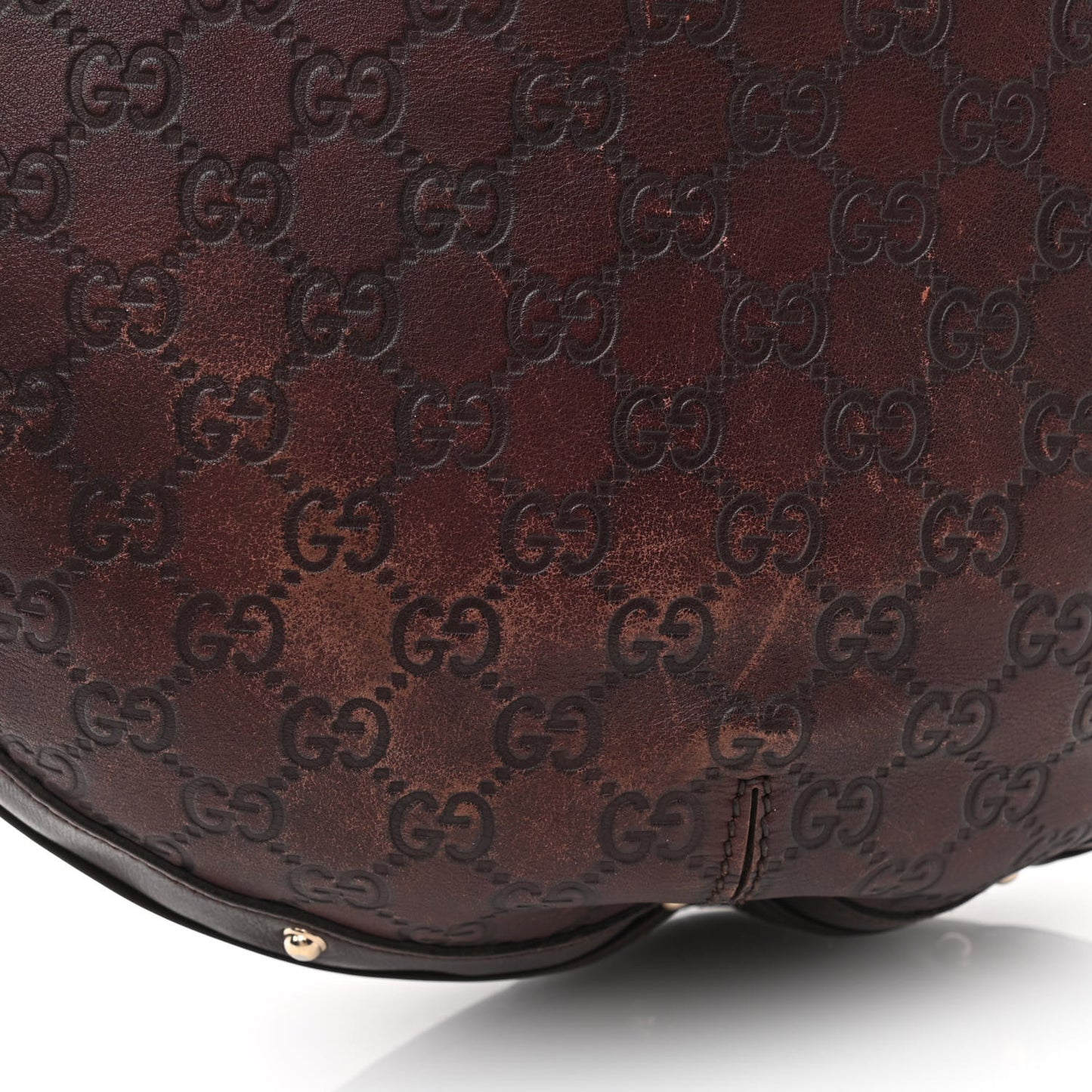 Guccissima Large Biba Hobo Dark Brown