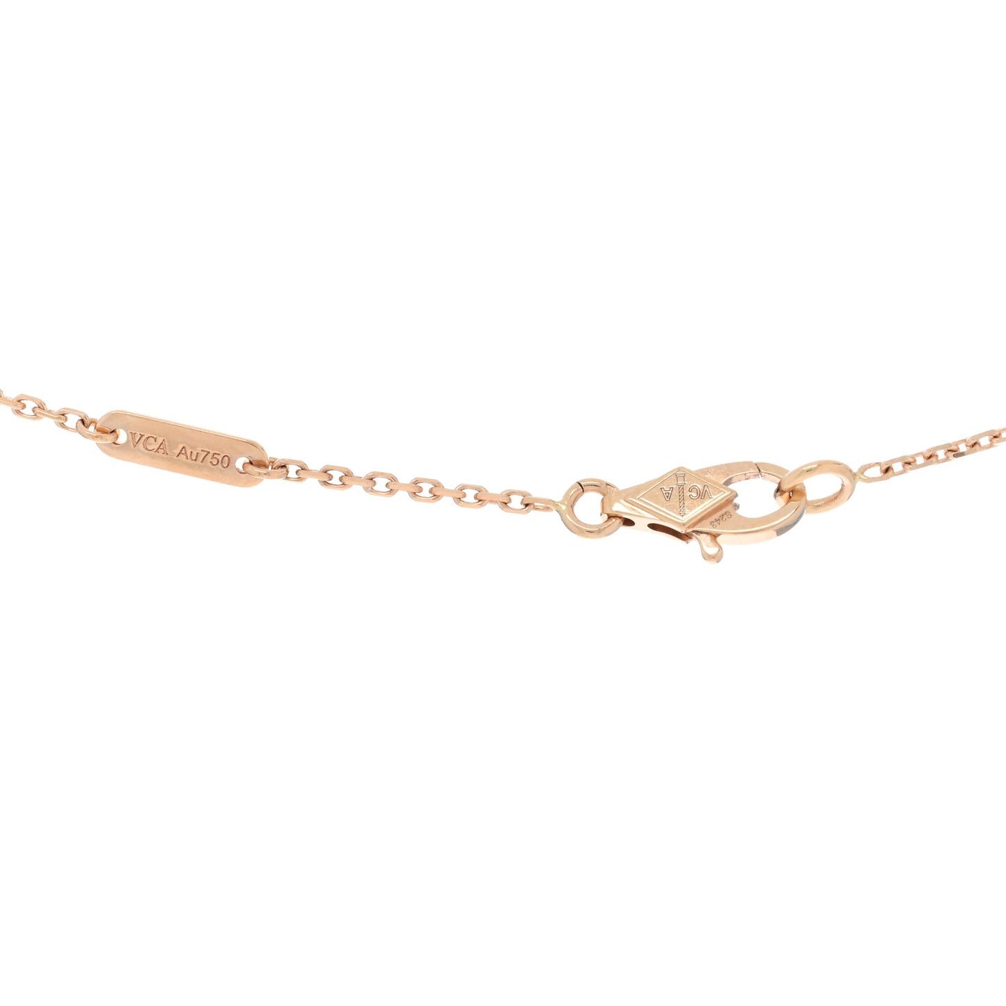 18K Rose Gold Carnelian Sweet Alhambra Pendant Necklace