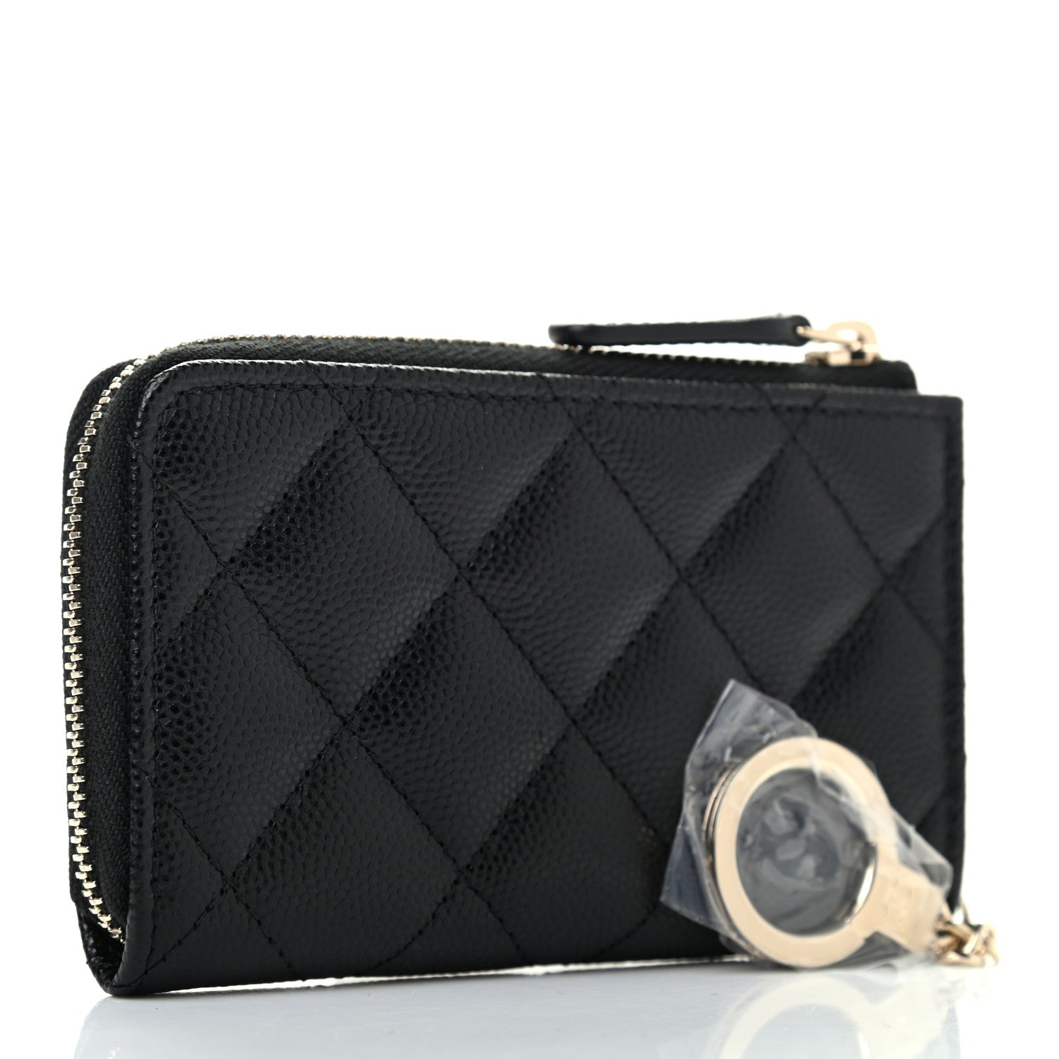 Chanel Caviar Quilted Zipped Key Holder Case Black 4 of 8