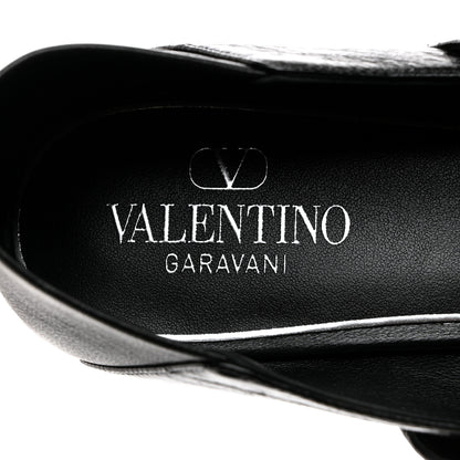 Valentino Garavani Textured Patent Nappa Locker Mary Jane Collapsible Heel Ballerina Flats 39.5 Black 6 of 9