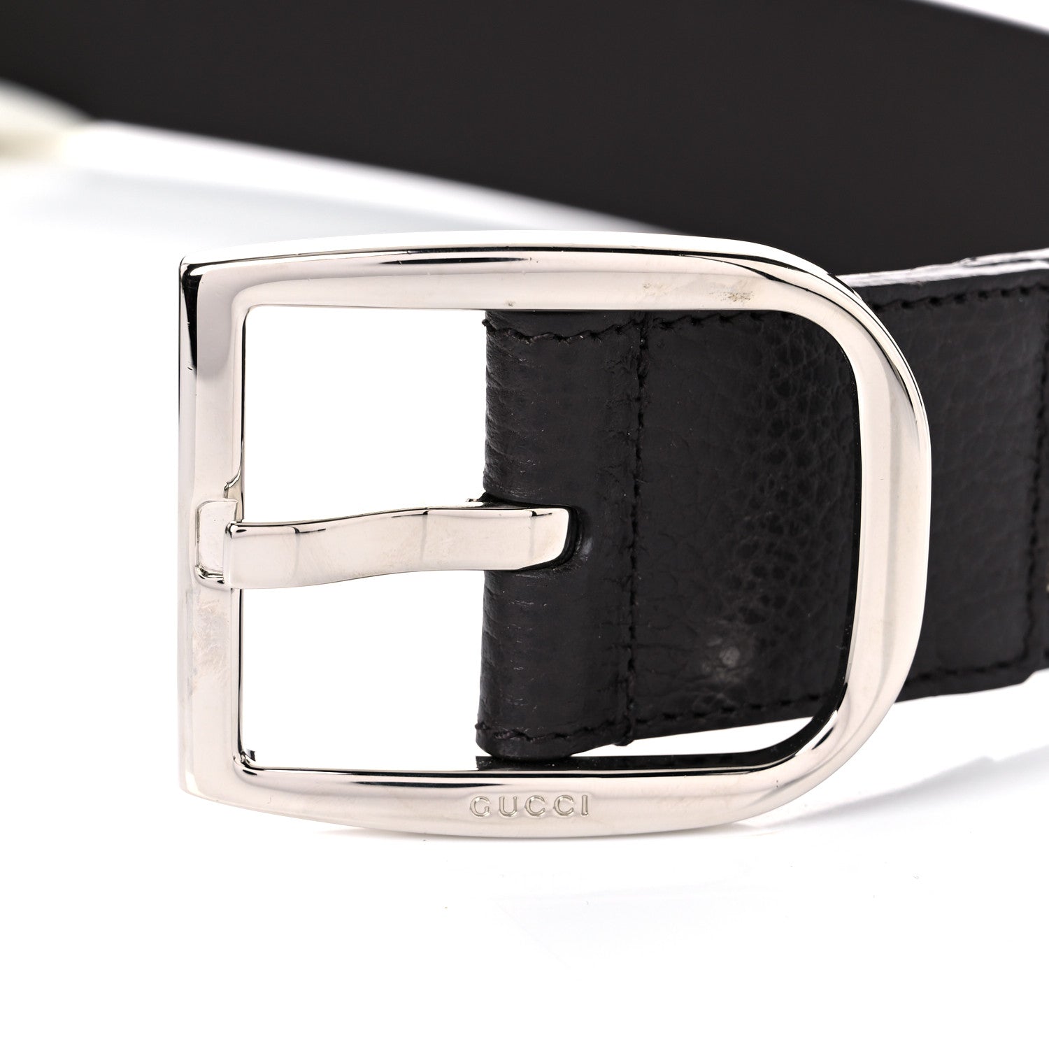 Gucci Monogram Dollar Calfskin 40mm Belt 80 32 Beige Ebony Testa di Moro 5 of 5