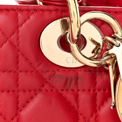 Christian Dior Lambskin Cannage Small Lucky Badges My Lady Dior Red 10 of 10