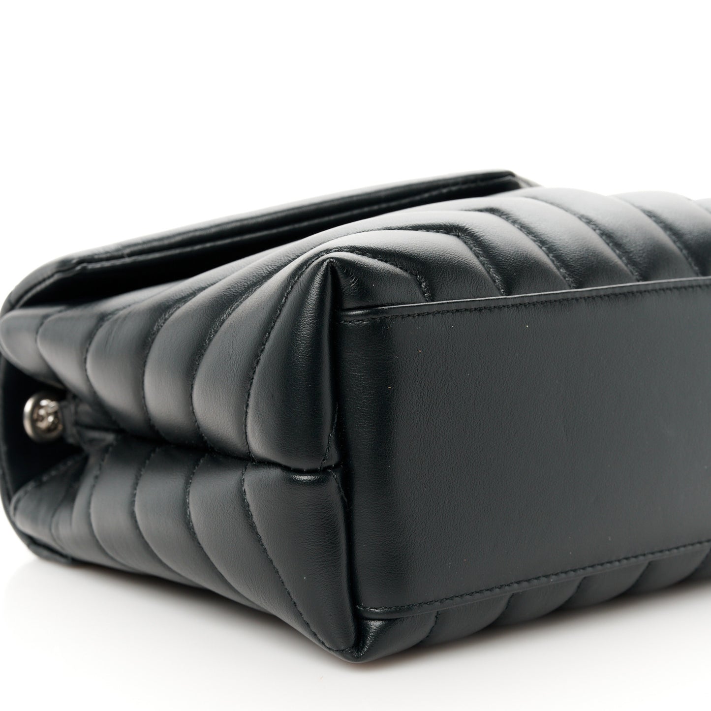 Calfskin Y Quilted Monogram Small Loulou Chain Satchel Black