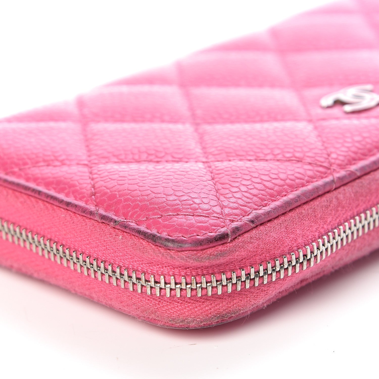 Chanel Caviar Quilted Small Zip Around Wallet Pink 15 of 20