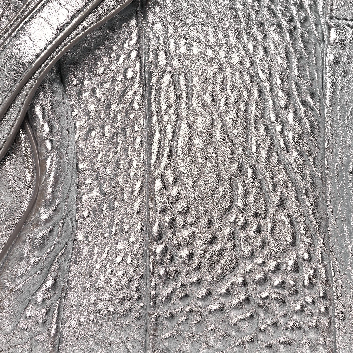 Alexander Wang Metallic Pebbled Lambskin Rockie Rhodium Silver 7 of 17