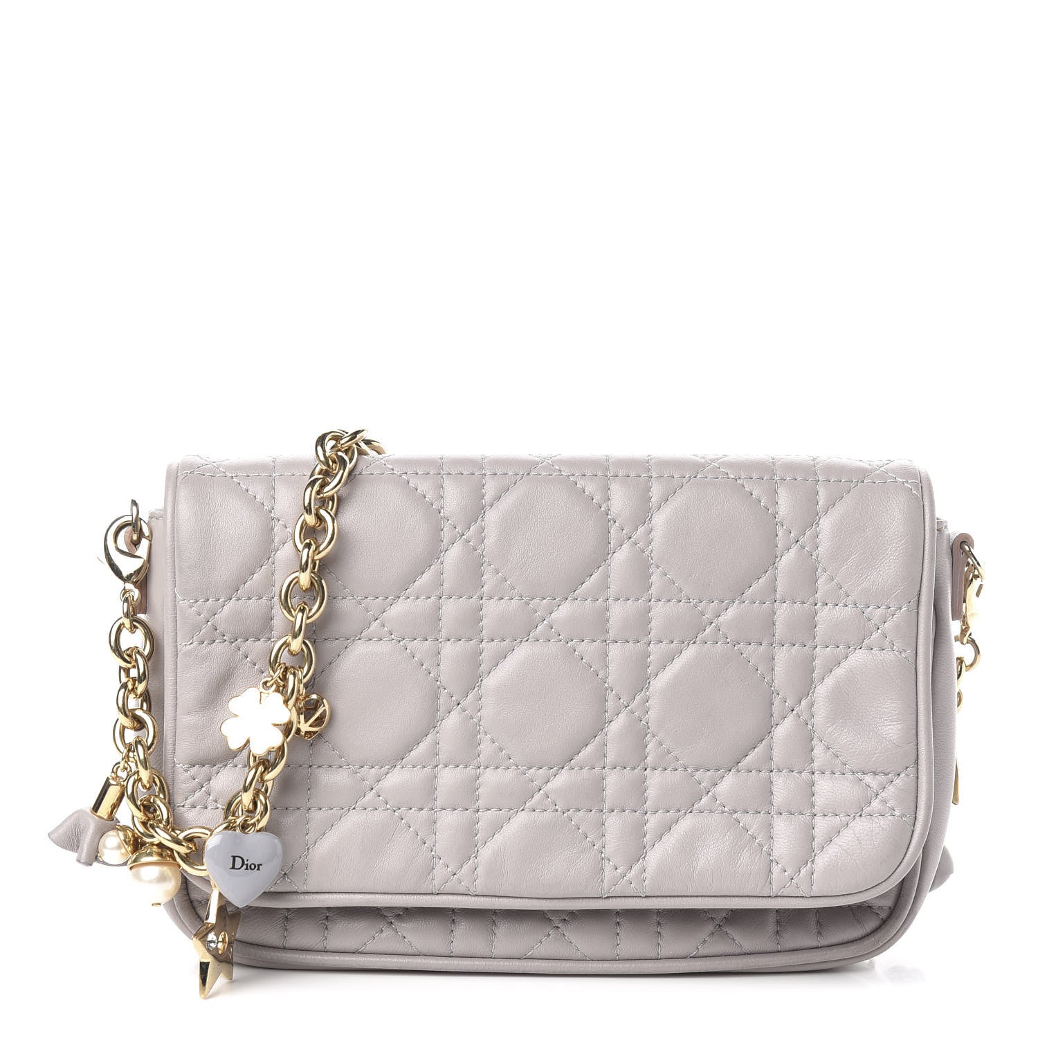 Christian Dior Lambskin Cannage Lady Dior Pochette Grey 1 of 9