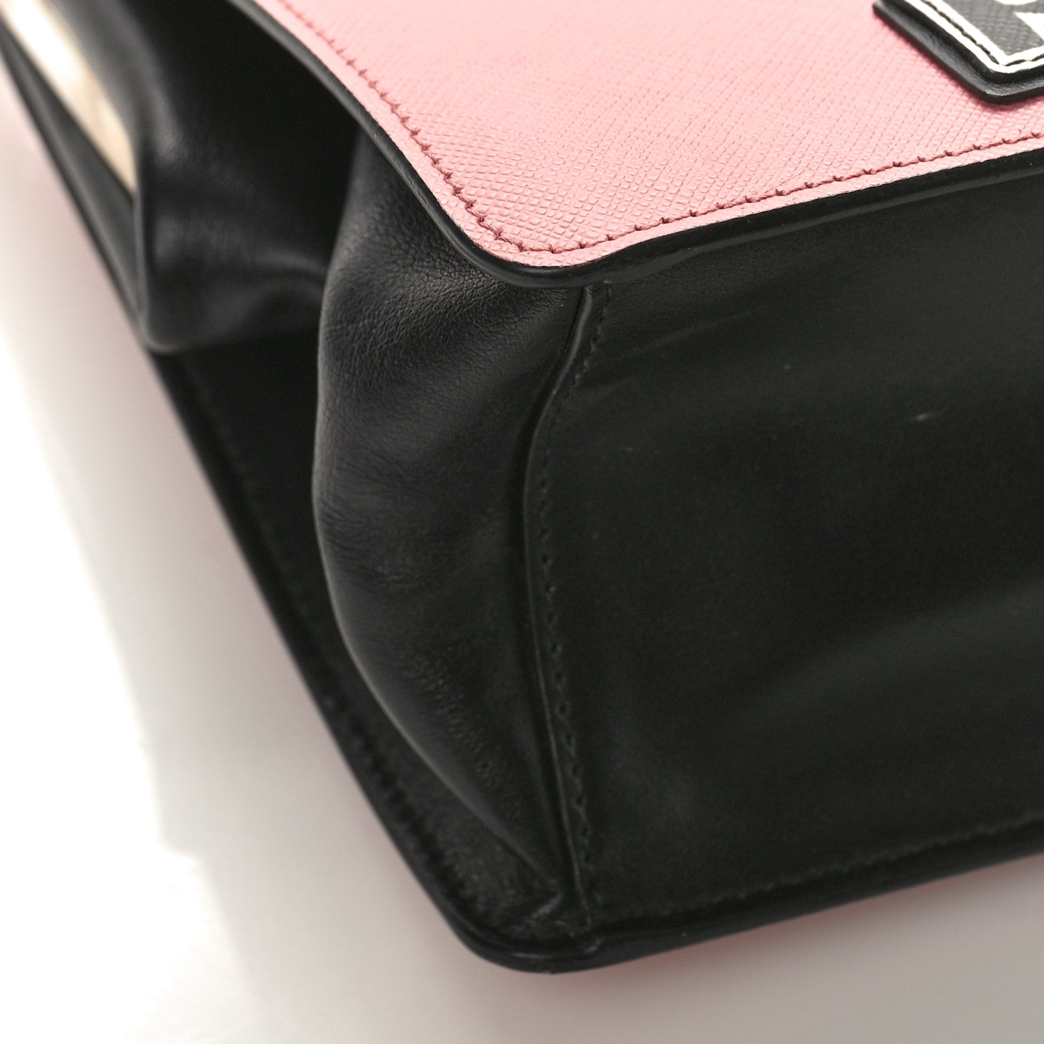 Prada Saffiano Patch Comics Light Frame Bag Pink 7 of 9
