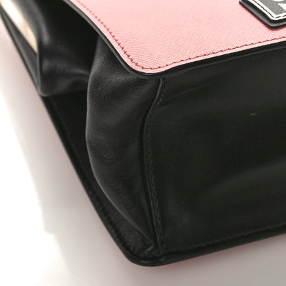 Prada Saffiano Patch Comics Light Frame Bag Pink 7 of 9