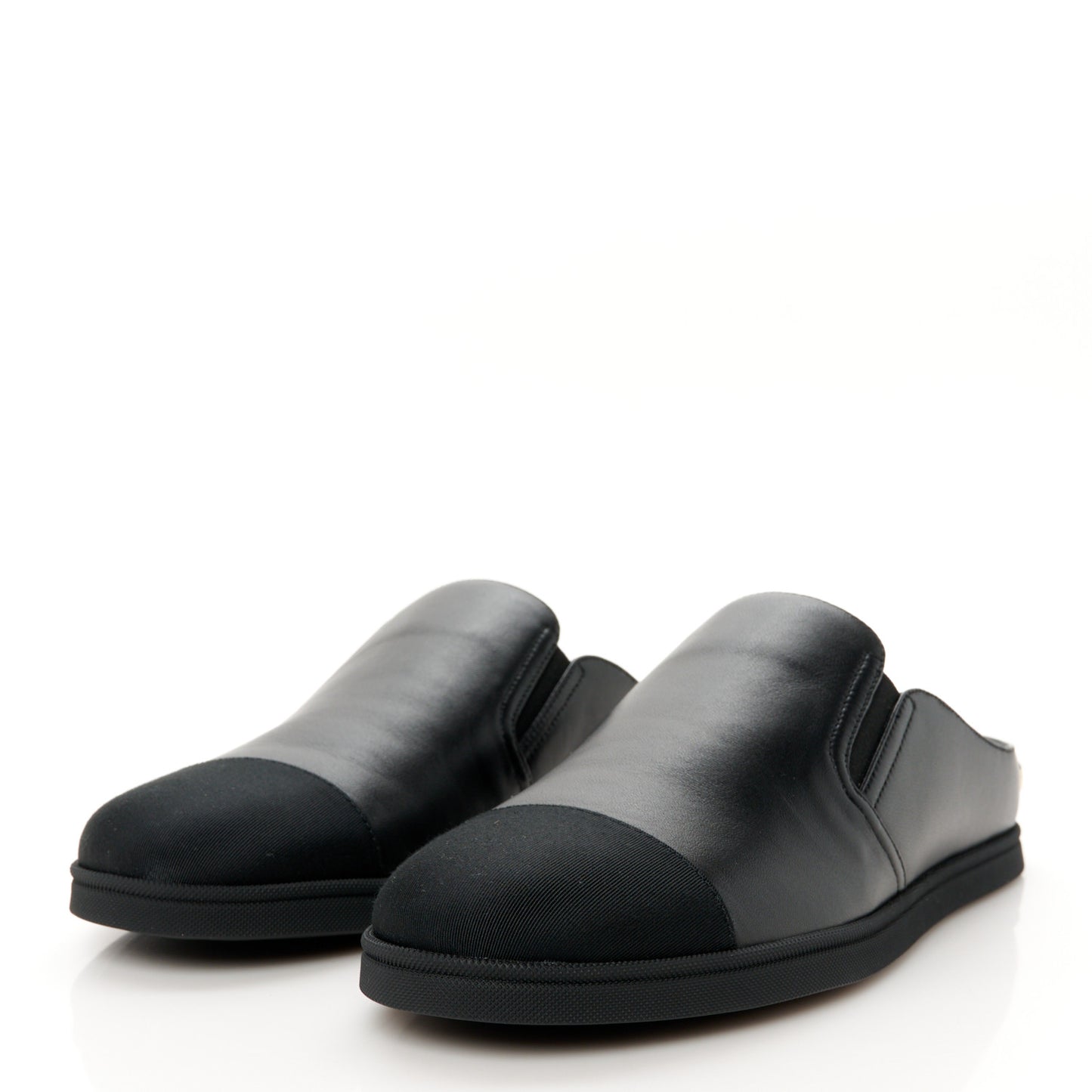 Lambskin Grosgrain Cap Toe Sneaker Mules 40 Black