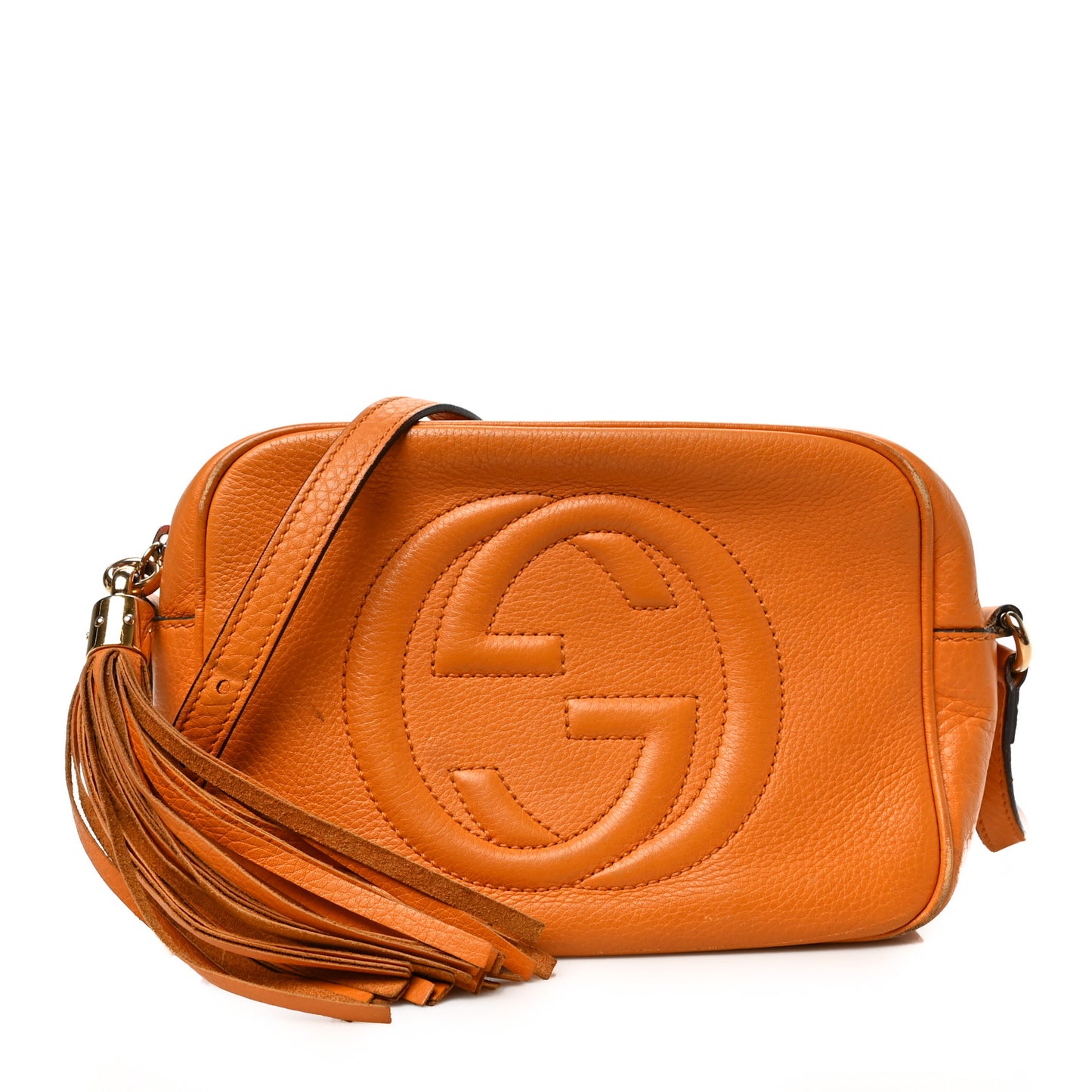 Pebbled Calfskin Small Soho Disco Bag Curcuma