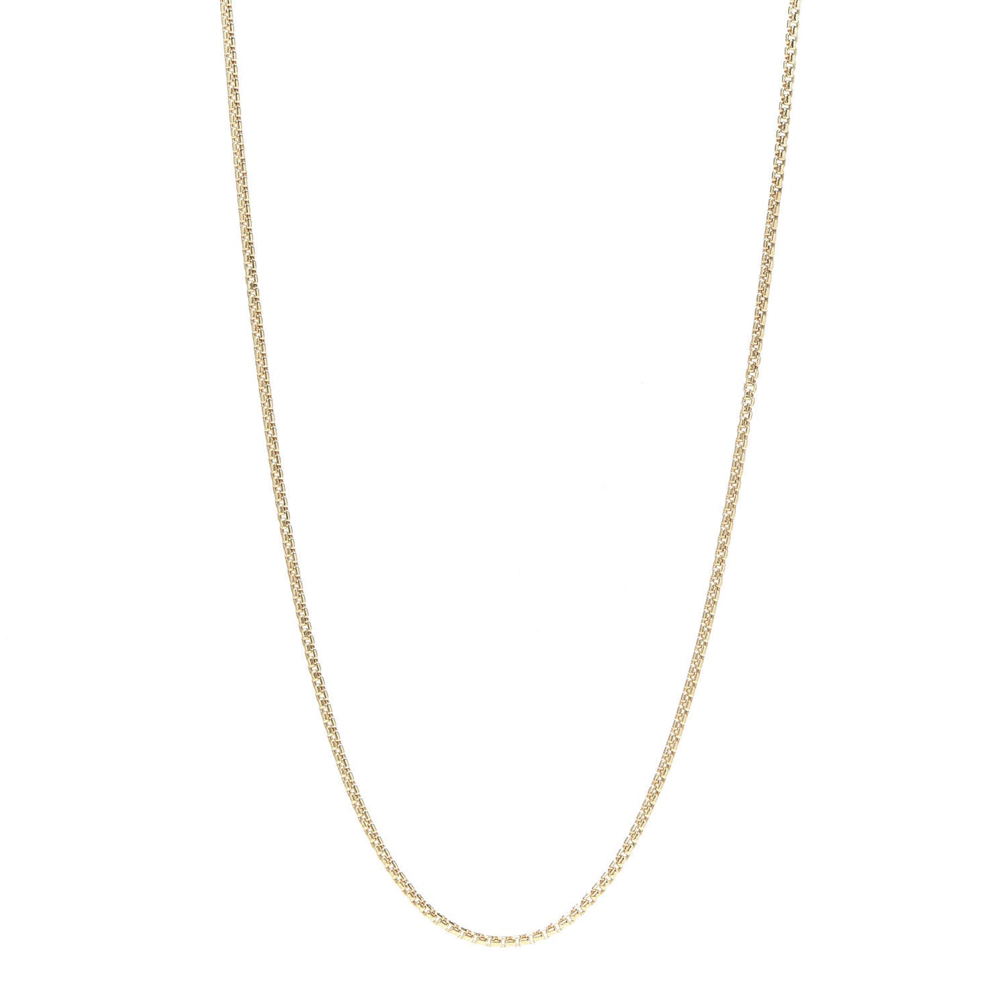 18K Yellow Gold 1.7mm Box Chain Necklace 22"