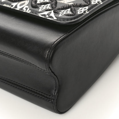 Louis Vuitton Calfskin Since 1854 Embroidered Twist MM Black 9 of 10