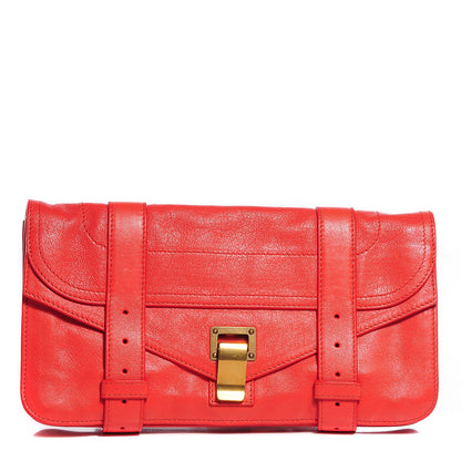 Proenza Schouler Lux Leather PS1 Pochette Clutch Coral 1 of 10