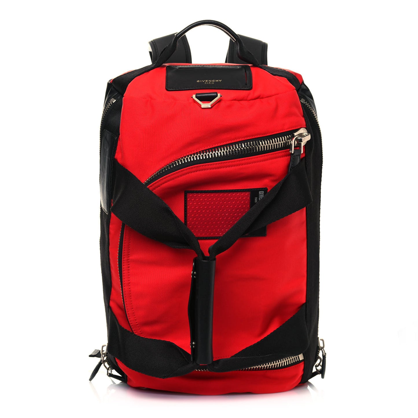 Nylon Canvas Convertible Duffle Backpack Red Black