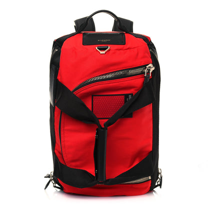 Givenchy Nylon Canvas Convertible Duffle Backpack Red Black 1 of 10