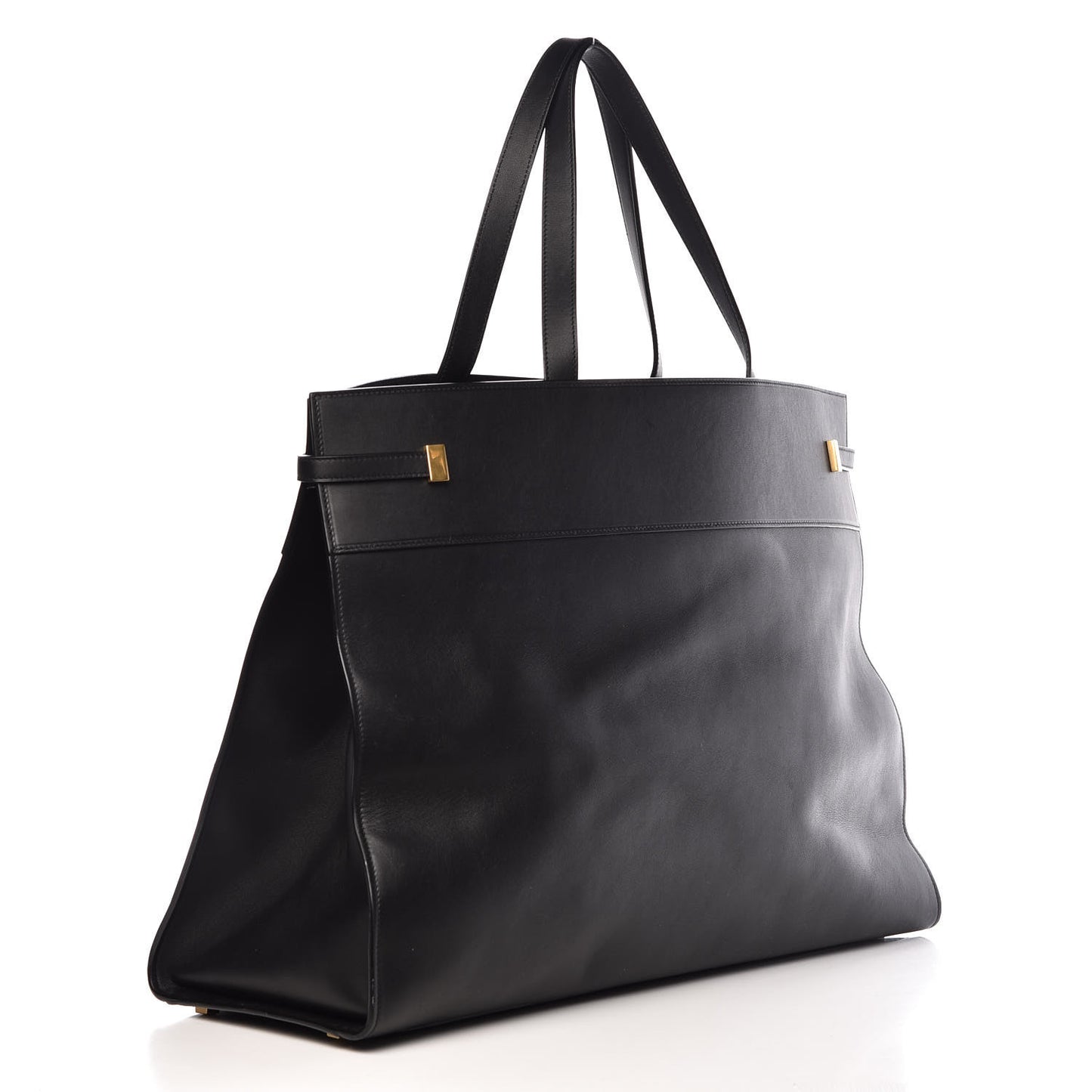 Calfskin Large Manhattan Shopper Tote Black