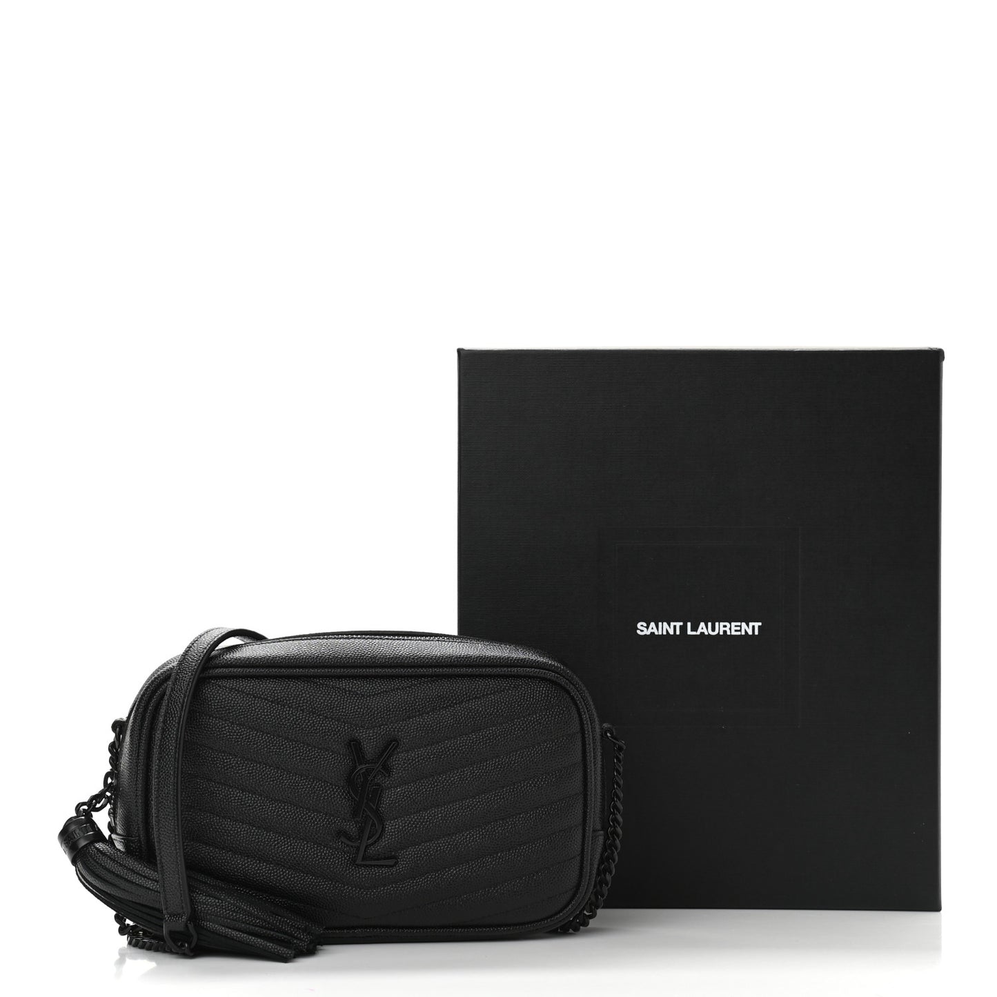 Grain De Poudre Matelasse Monogram Mini Lou Camera Bag Black