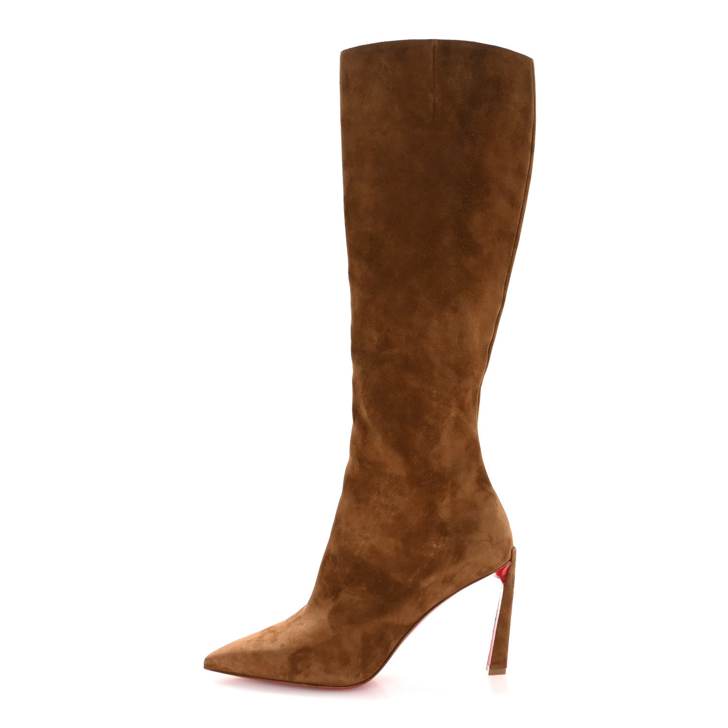 Christian Louboutin Suede Calfskin Condora Botta 85 Knee Boots 37 Brown 1 of 7