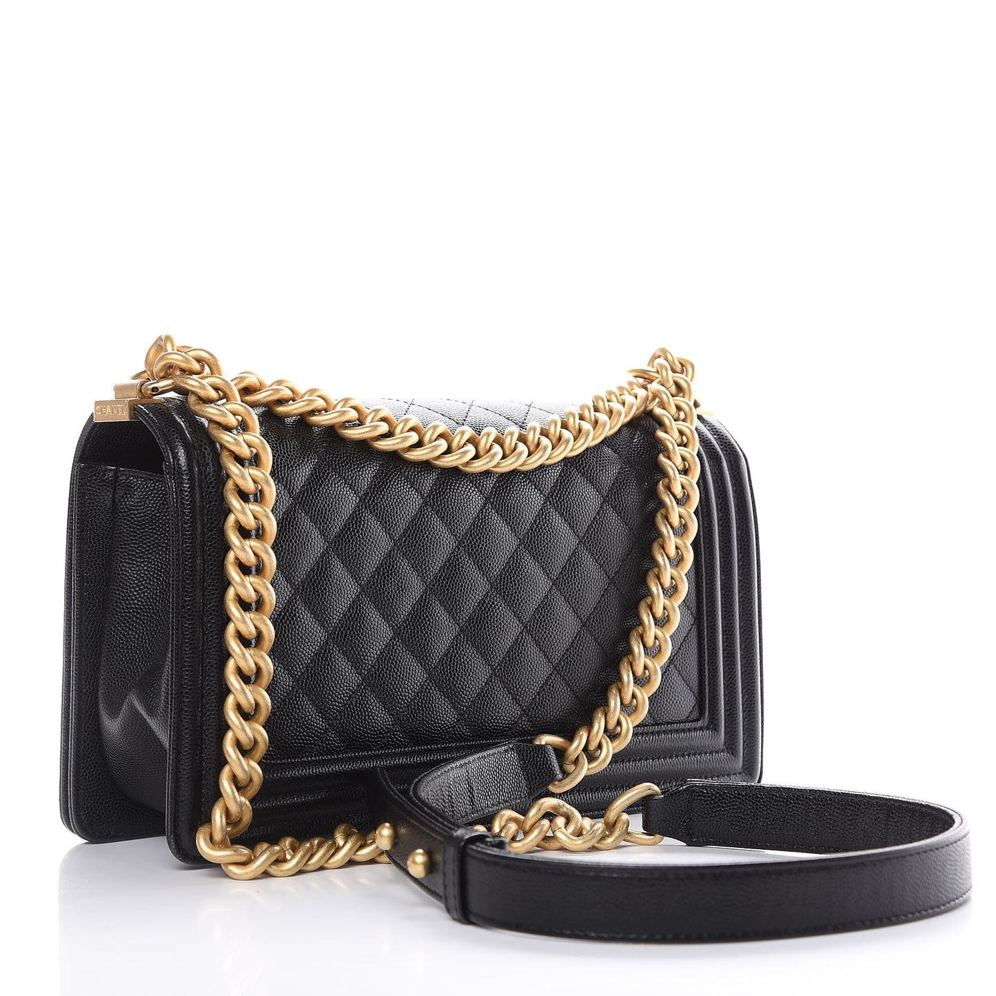 Caviar Quilted Medium Boy Flap Black