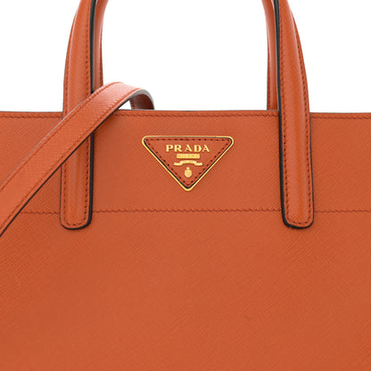 Prada Saffiano Soft Triple Pocket Tote Papaya 8 of 11