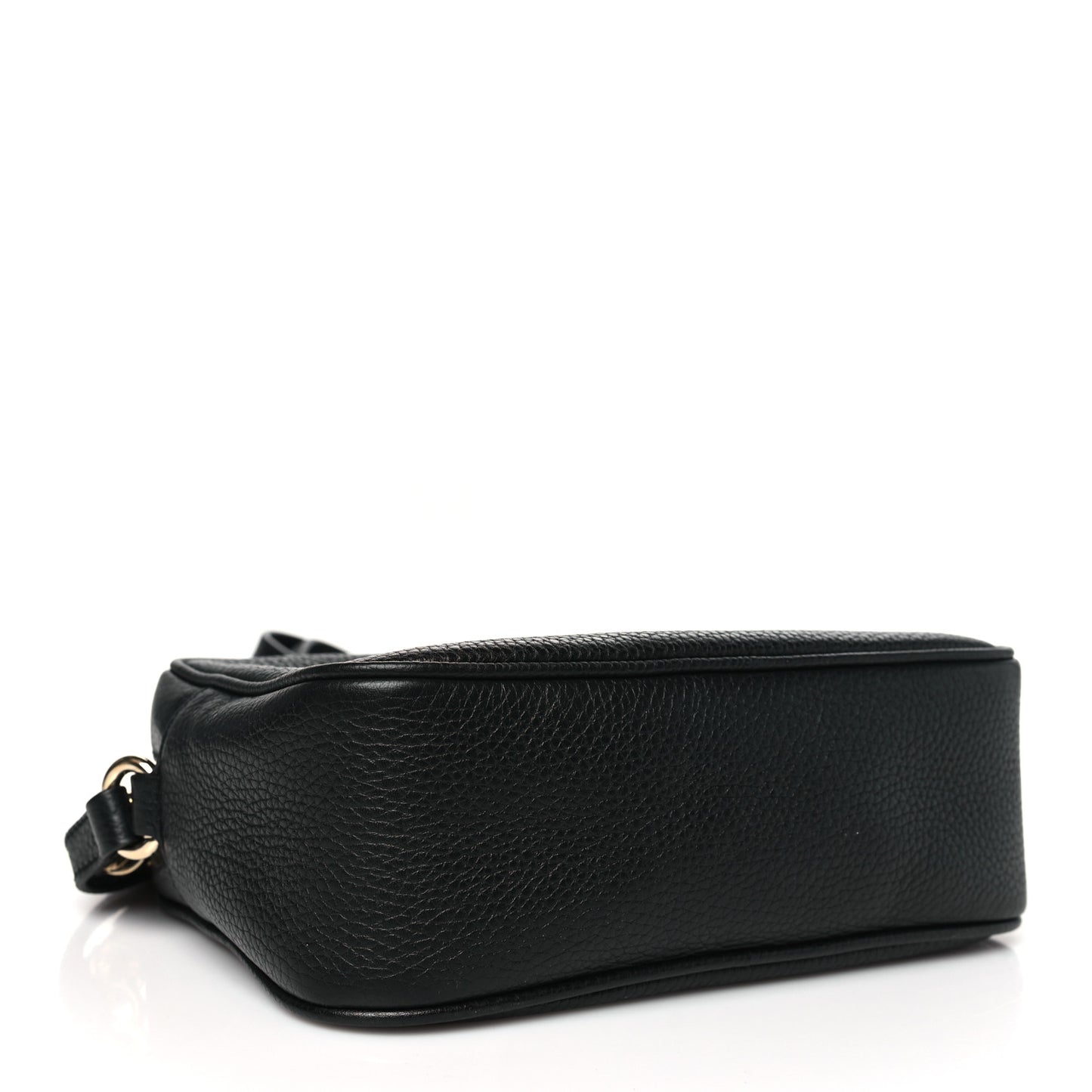 Pebbled Calfskin Small Soho Disco Bag Black