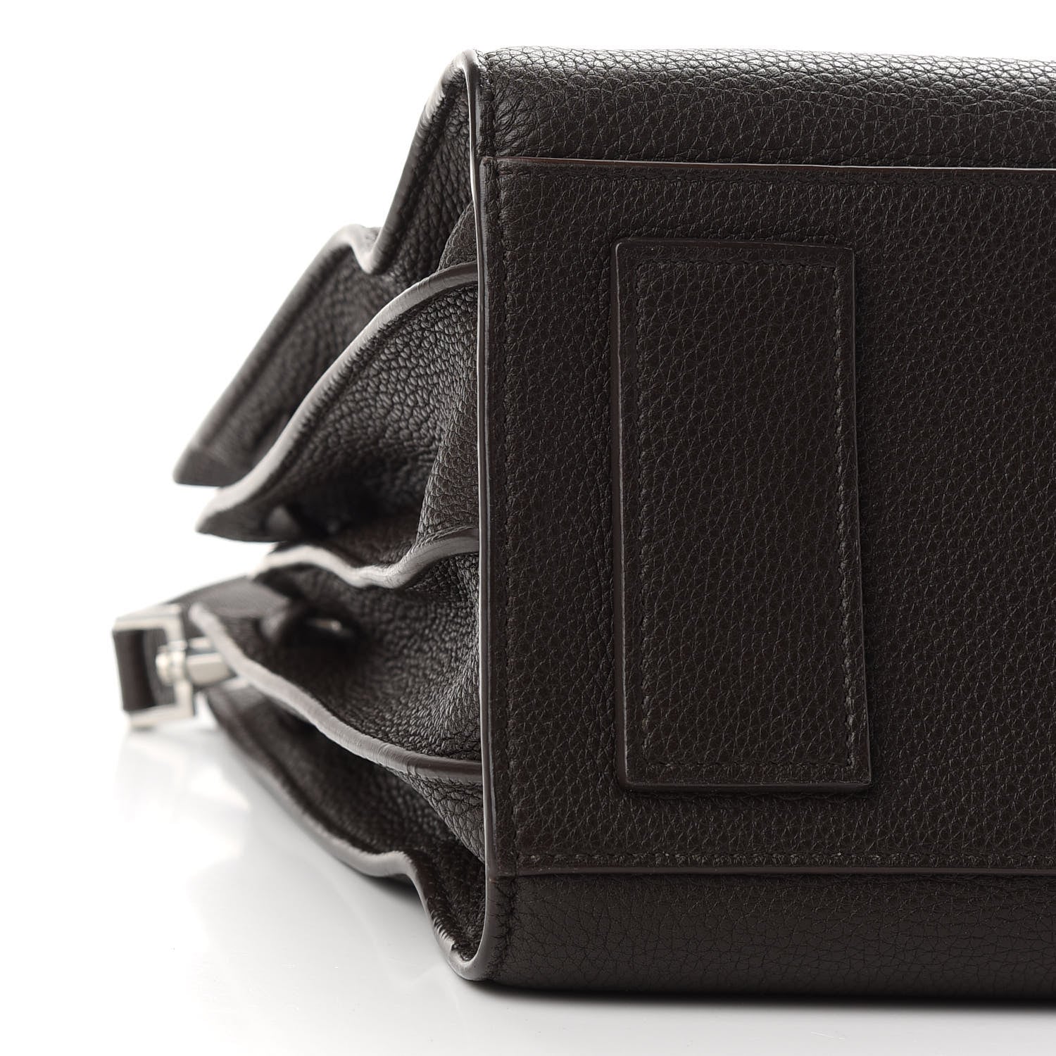 Saint Laurent Grained Calfskin Small Supple Sac de Jour Dark Brown 7 of 9