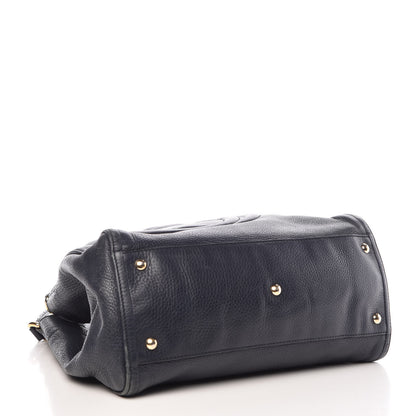 Gucci Pebbled Calfskin Medium Soho Shoulder Bag Blue 4 of 17