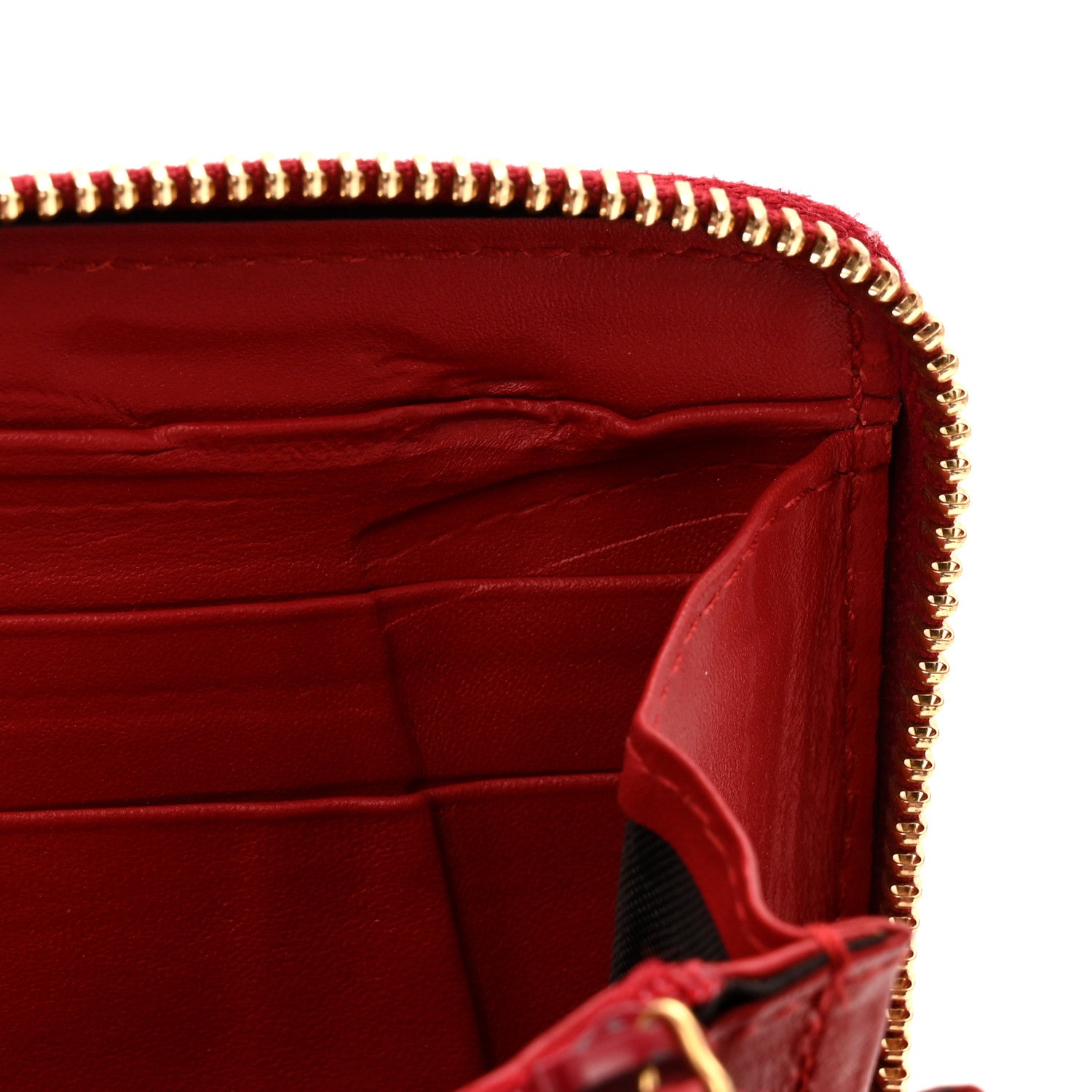 Gucci Calfskin Sylvie Zip Around Wallet Hibiscus Red 9 of 9