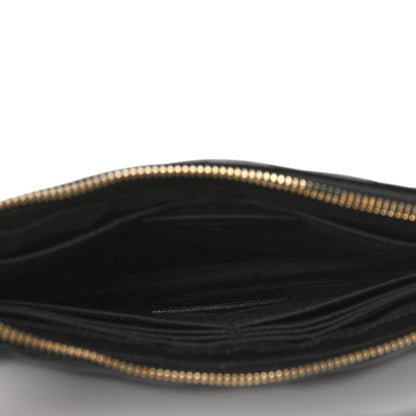 Saint Laurent Calfskin Matelasse Chevron Monogram A5 Wristlet Black 5 of 11