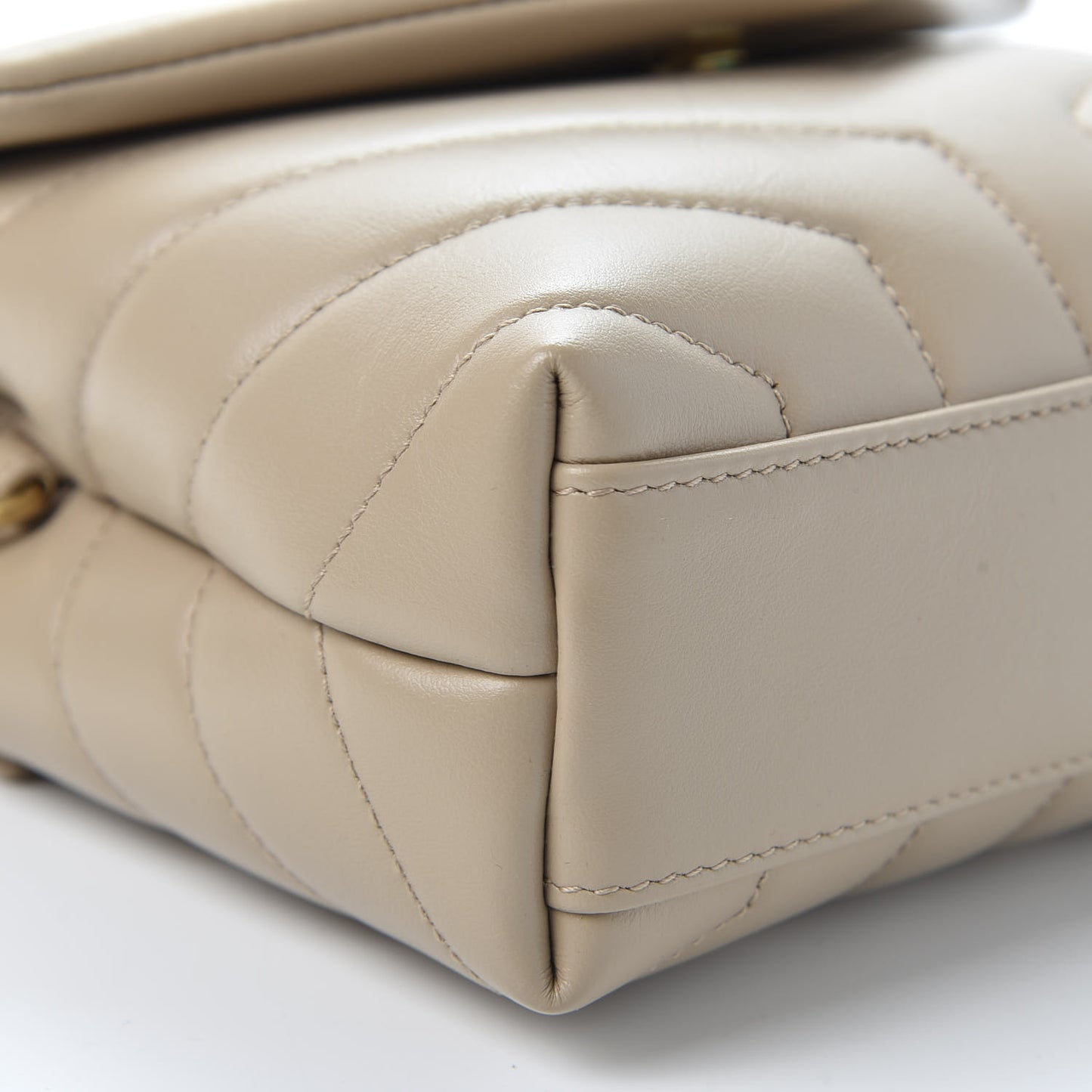 Calfskin Y Quilted Monogram Toy Loulou Crossbody Bag Dark Beige