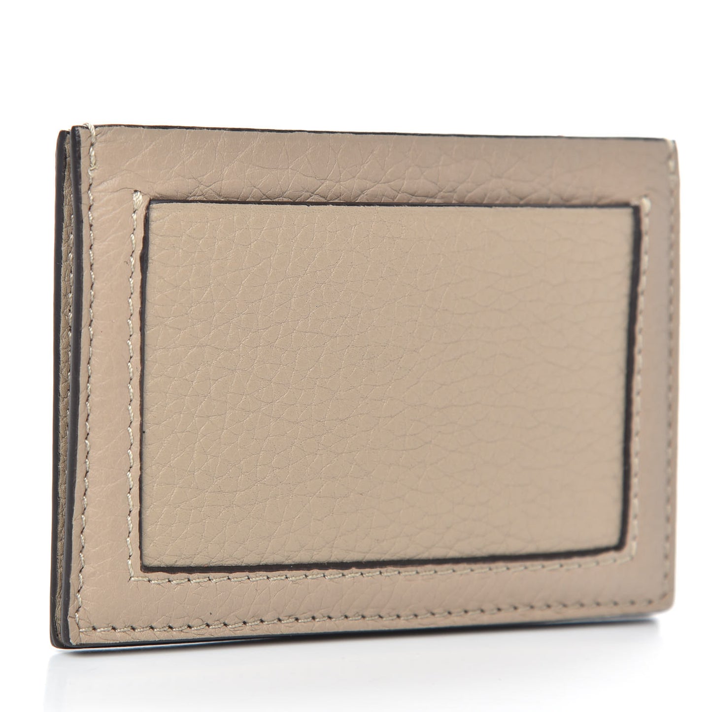 Drummed Calfskin Gusset Card Holder Dune