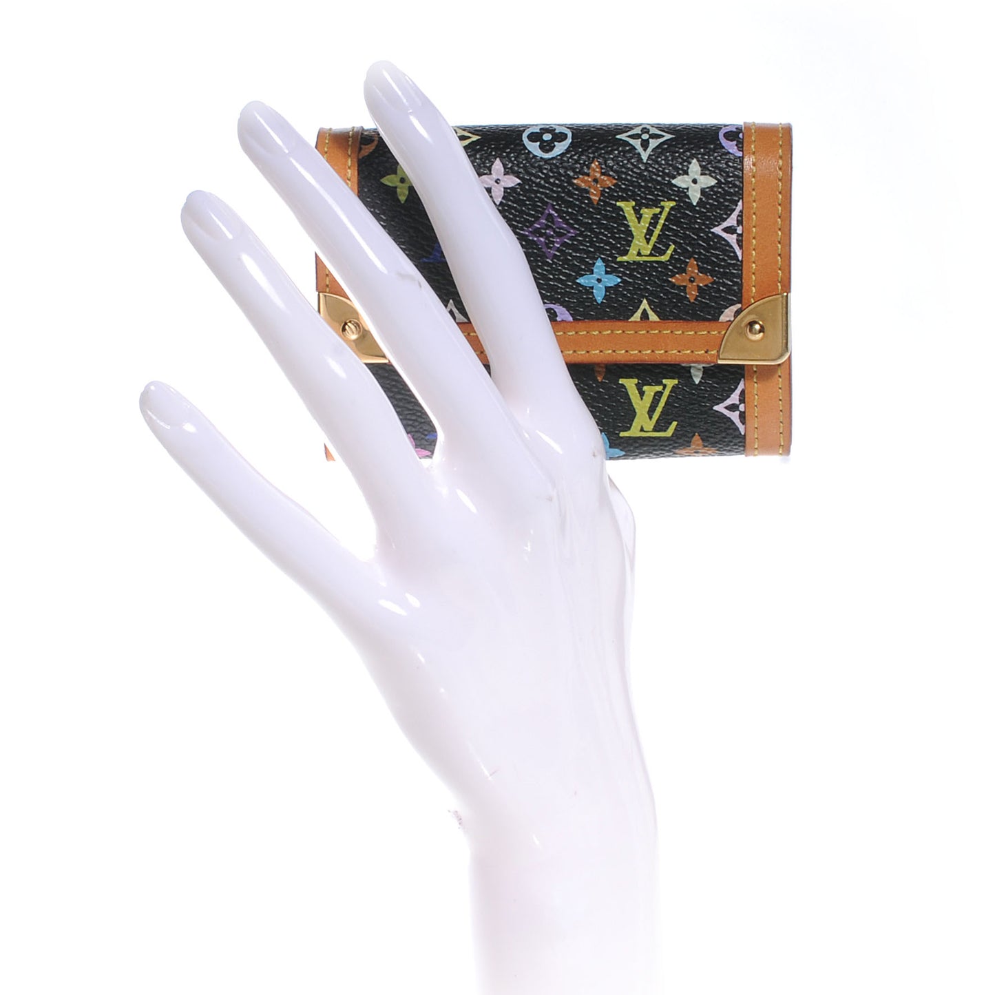 Monogram Multicolor Porte-Monnaie Plat Coin Purse Black