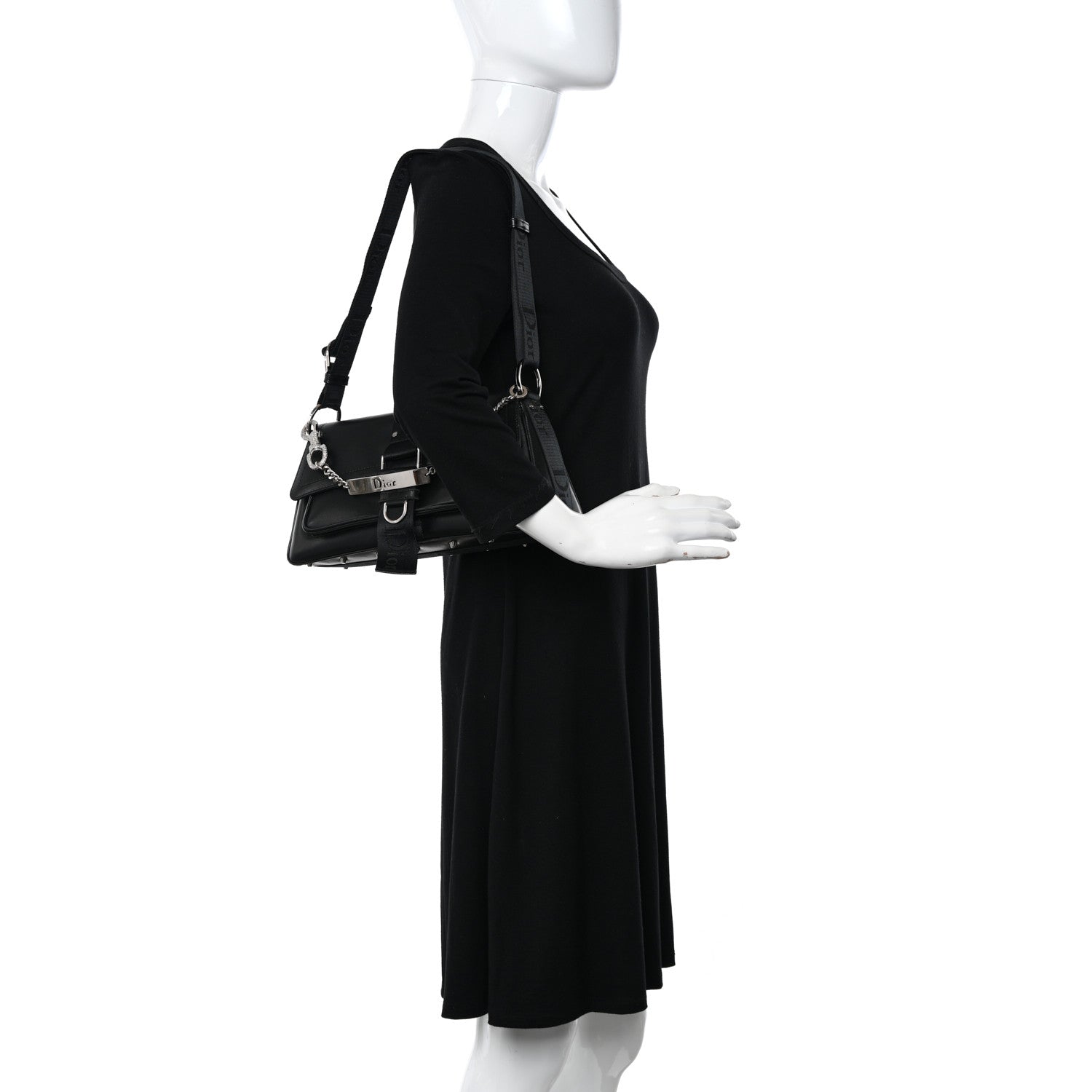 Christian Dior Coated Canvas Crystal Hardcore Bag Black 2 of 16