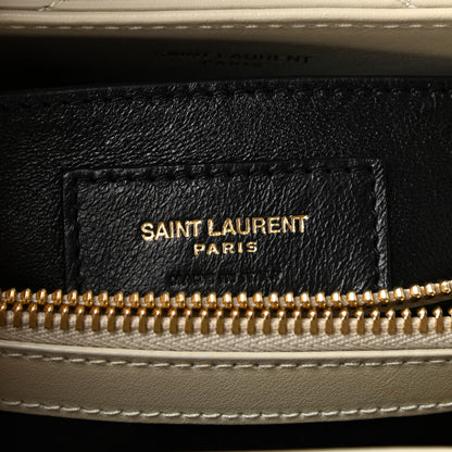 Saint Laurent Calfskin Y Quilted Monogram Small Loulou Chain Satchel Crema Soft 6 of 9