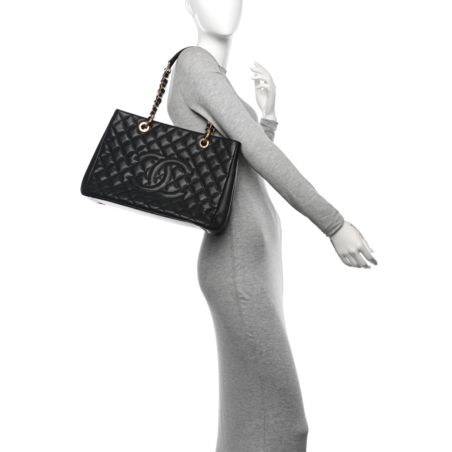 Chanel Caviar Quilted Grand Shopping Tote GST Black 2 of 11