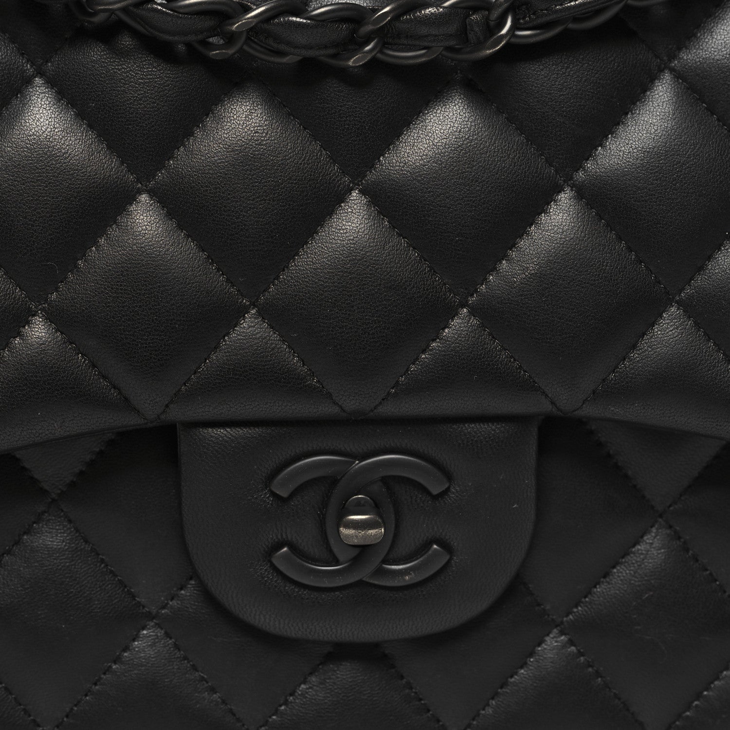Chanel Lambskin Quilted Jumbo Double Flap So Black 5 of 13