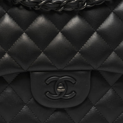 Chanel Lambskin Quilted Jumbo Double Flap So Black 5 of 13