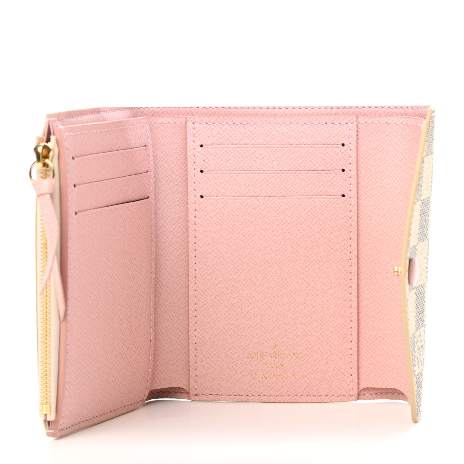 Louis Vuitton Damier Azur Victorine Wallet Rose Ballerine 4 of 4