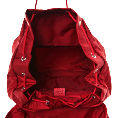 Gucci Nylon Monogram Dollar Calfskin Medium Light Double Buckle Backpack Vibrant Red 5 of 14