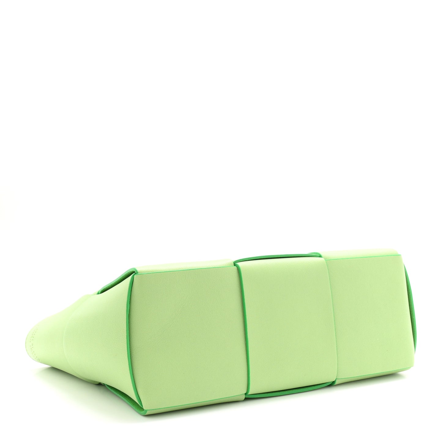 Grained Calfskin Intrecciato Small Arco Tote Pistachio Parakeet