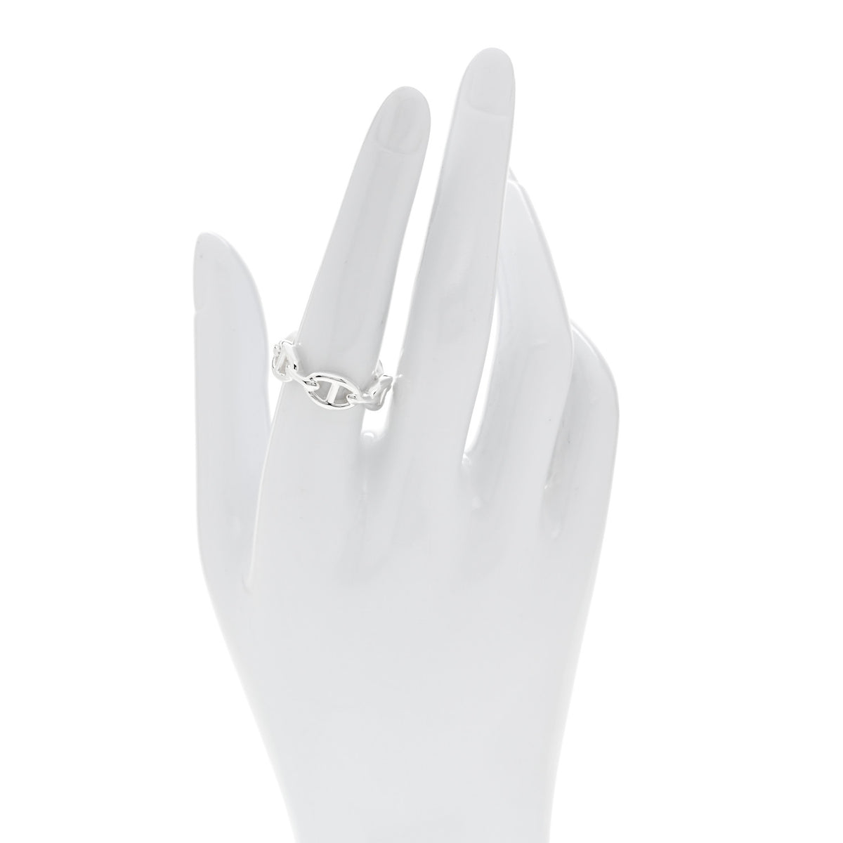 Hermes Sterling Silver PM Chaine d'Ancre Enchainee Band Ring 55 7.25 2 of 7