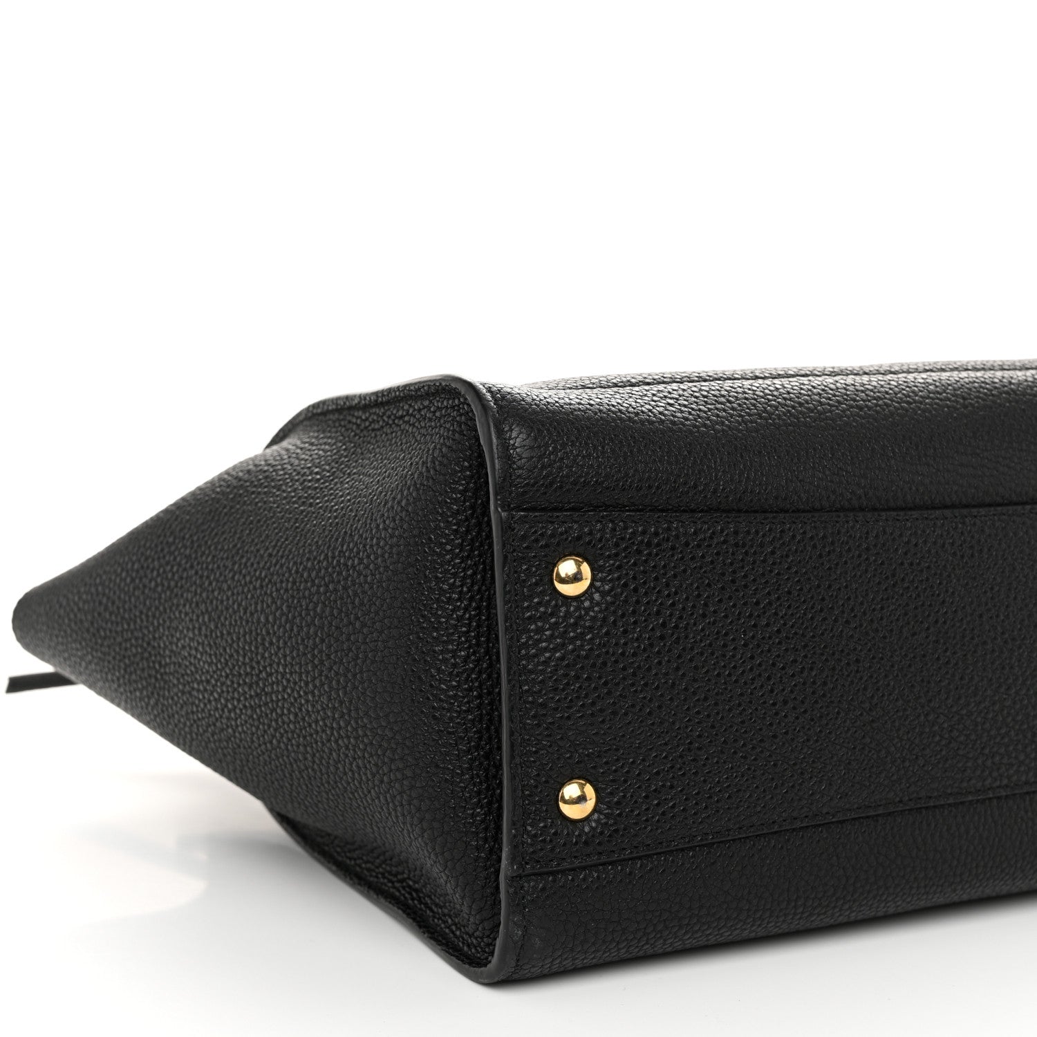 Salvatore Ferragamo Hammered Calfskin Double Handle Large Amy Tote Black 9 of 11